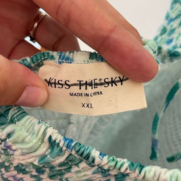 Urban Outfitters Kiss the Sky floral ruching mini dress size XXL NWOT - Picture 4 of 9